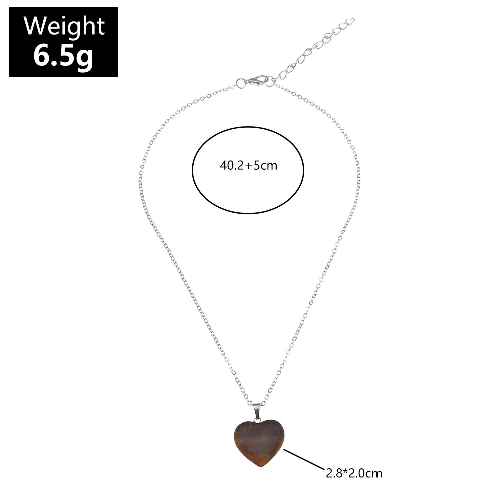

Fashion Natural Stone Heart Pendants Necklace for Bridal Women Party Wedding Pendant Necklace Romantic Trendy Jewelry Wholesale
