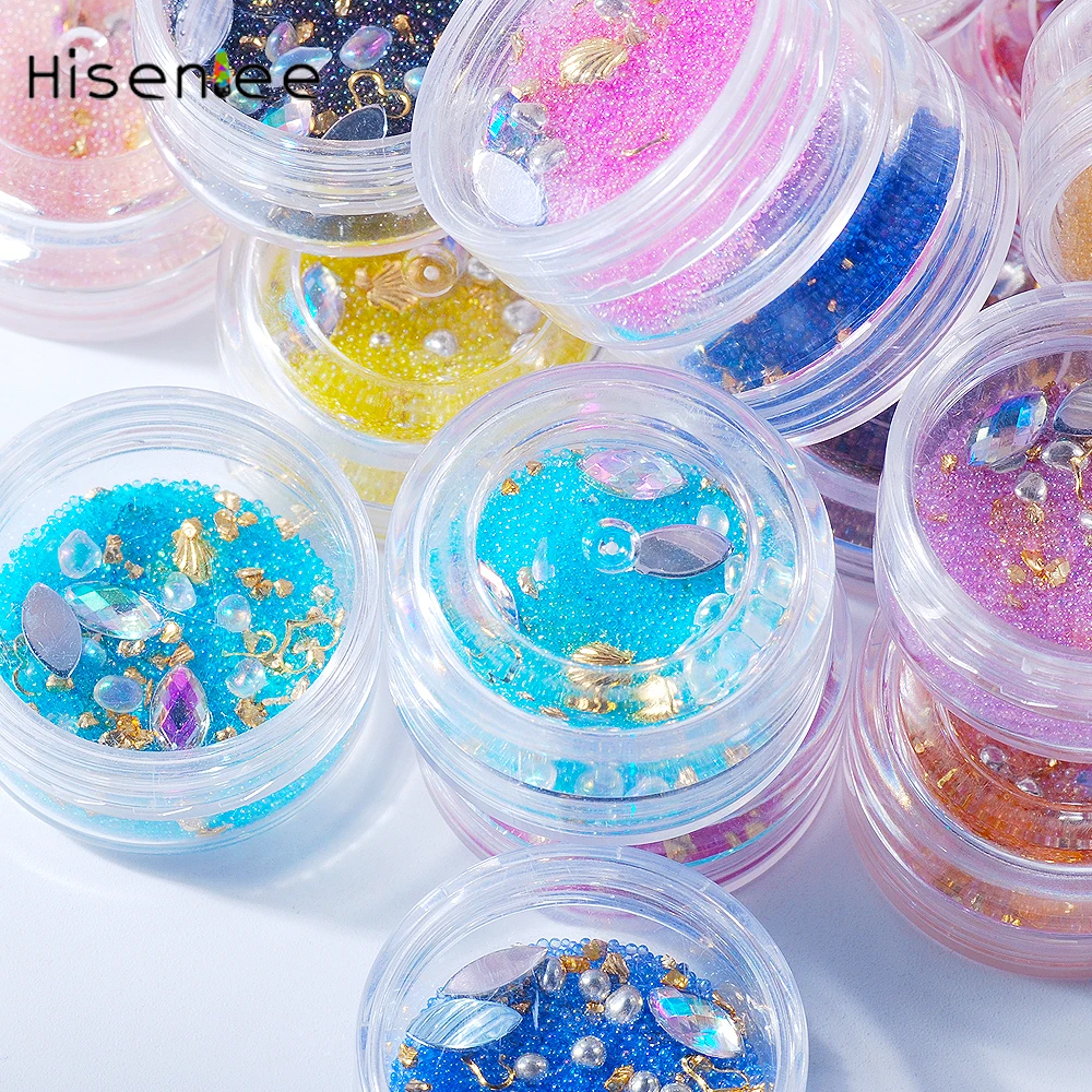 1 коробка высокого качества Смешанная микро Икра/гвоздь щебень/сердце заклепки