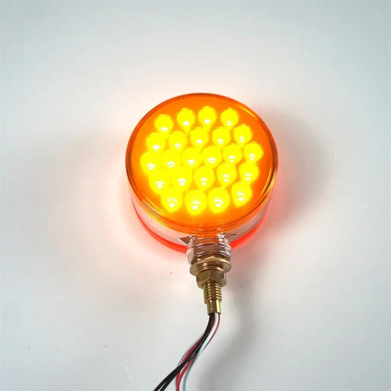 

1pair 12v/24V Red Yellow Double Face 48LED Side Marker Light Stop Turn Signal Tail Lights Lamp for Trucks