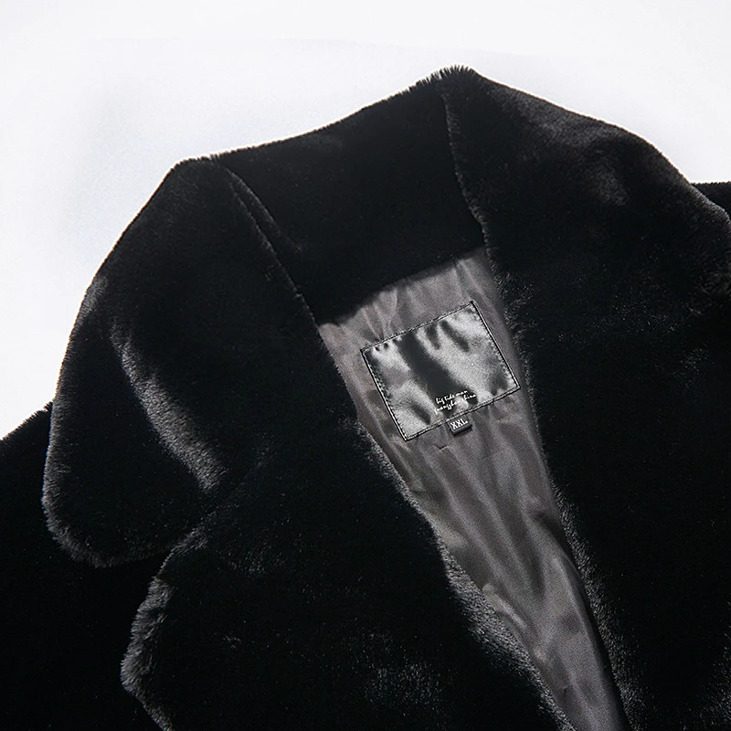 2019 Осень Зима Новая верхняя одежда длинное пальто Мужская плюшевая шерстяная