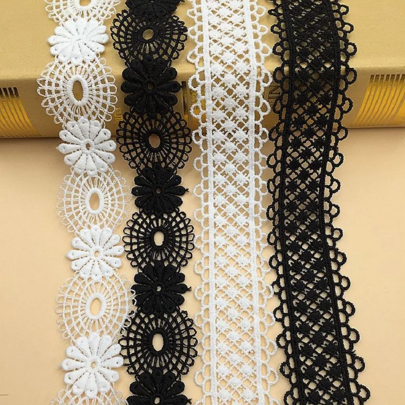 Водорастворимый Шелковый цветок шириной 3 5 см кружевная отделка по краю ленты