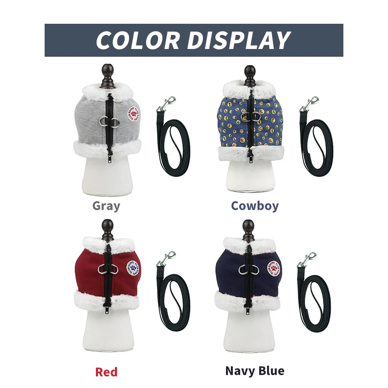 Зимняя шлейка для маленьких собак флисовая домашних питомцев комплект с