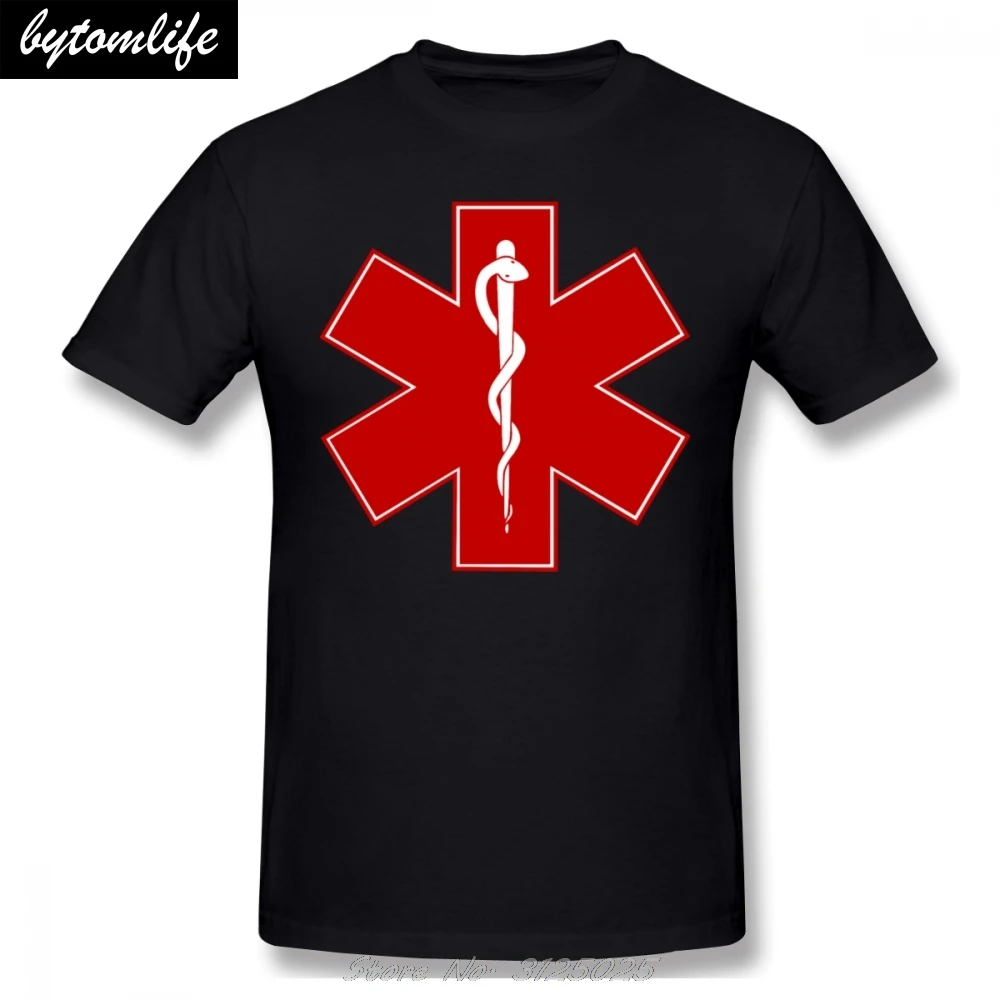 

Logo Emergency Medical Technician Ambulance T-shirt For Men Plus Size Men Cotton Tees Streetwear