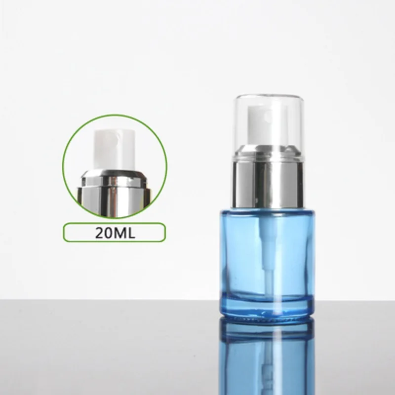 Матовая/зеленая/синяя/стеклянная бутылка объемом 20 мл серебристая Прозрачная