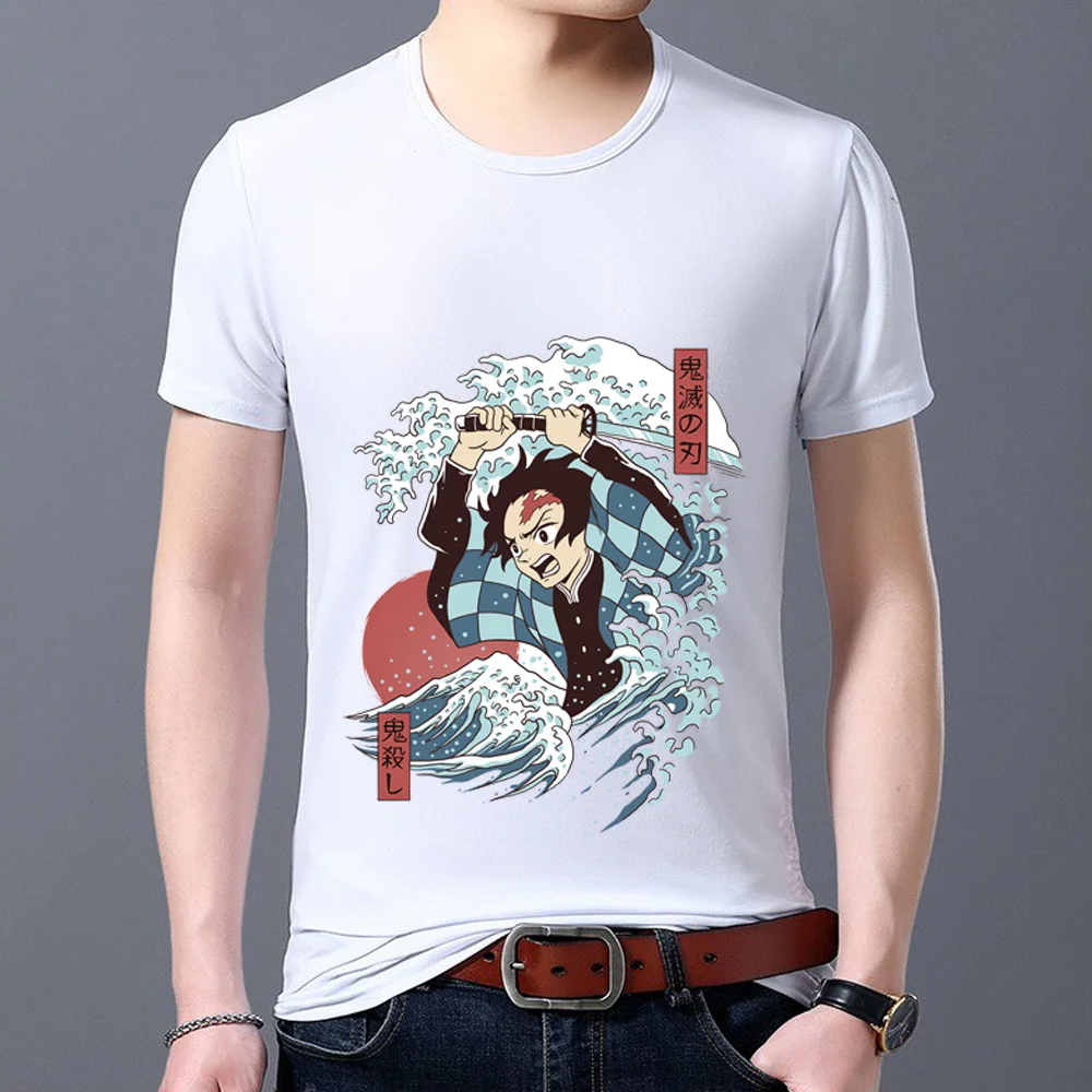 Футболка мужская повседневная приталенная простая классическая белая рубашка с