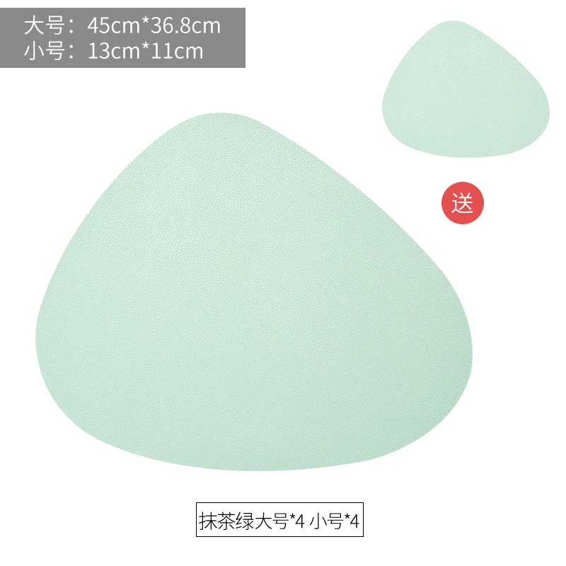 Скандинавские кожаные столовые приборы, коврик для обеденного стола, Западный коврик для еды, водонепроницаемая изоляция, креативная чаша, коврик для тарелки T7C27 - Цвет: 4 set Style 6