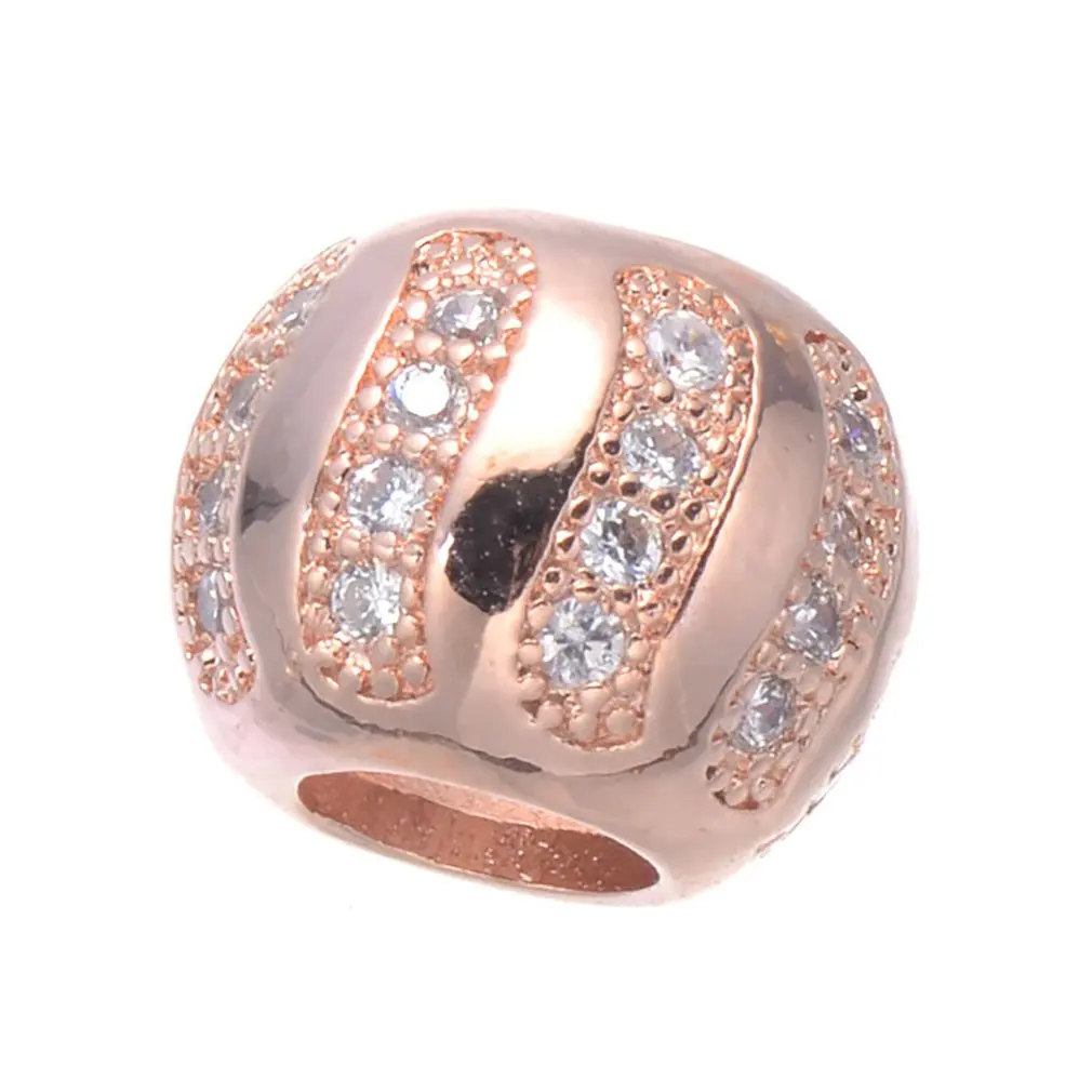 10 мм круглые волнистые полосы Хрустальные европейские Подвески Бусины DIY браслет