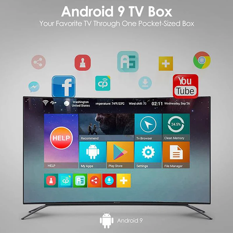 Beelink GT-King Android 9,0 четырехъядерный Bluetooth 4,1 tv BOX Amlogic S922X 4G/64G 2,4G+ 5G 1000M LAN Wifi USB 3,0 голосовой пульт дистанционного управления
