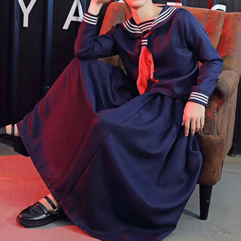 

Японская школьная форма JK, костюм темно-синего цвета, топ и юбка для мальчиков и девочек, 2021, длинное летнее платье для кукол, костюмы для кос...