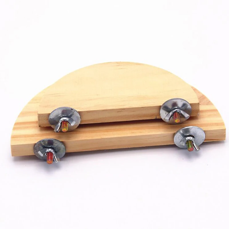 

Bird Parrot Wood Platform Hamster Branch Perches Station Board For Bird Cage Accessories Parrot Semicircle Bird Jumping Platform