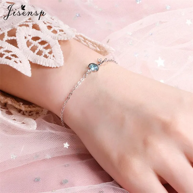 Jisensp винтажный Звездный браслет с геометрическим хрусталем браслет-цепочка
