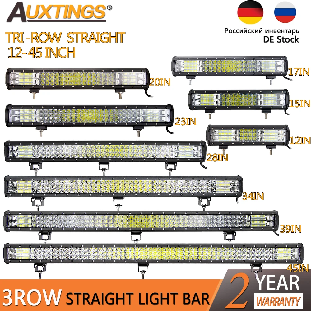 Auxtings 12-45in 180 Вт-612 Вт трехрядсветодиодный 7D светильник вая панель для внедорожника