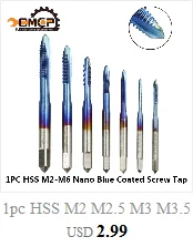 1 шт. HSS TR8-TR16mm для левосторонней машины винтовой кран с нано-синим покрытием, трапециевидный резьбовой кран для сверления металла, метрический винтовой кран, сверло