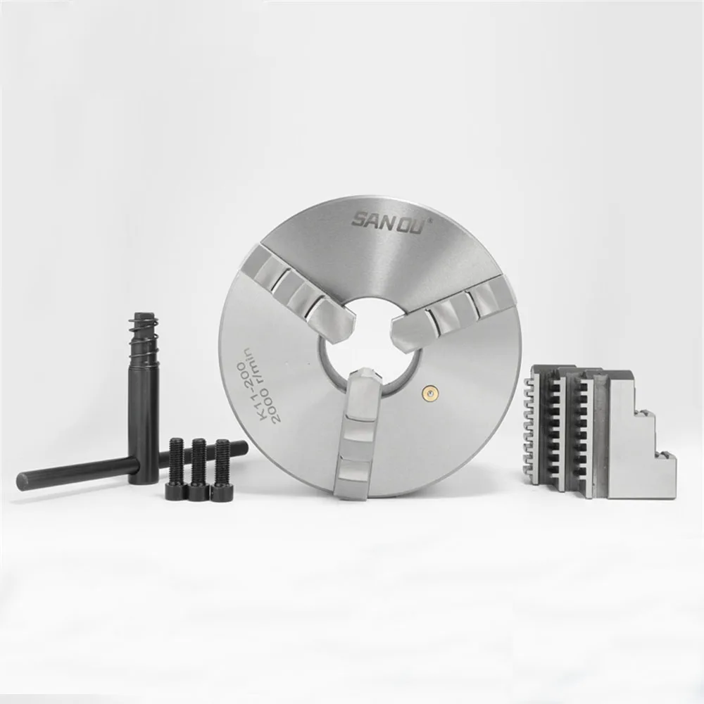 

SAN OU K11 80-130 Lathe Chuck 3 Jaw Self-Centering Hardened Steel for Drilling Milling Machine Wrench and Screws