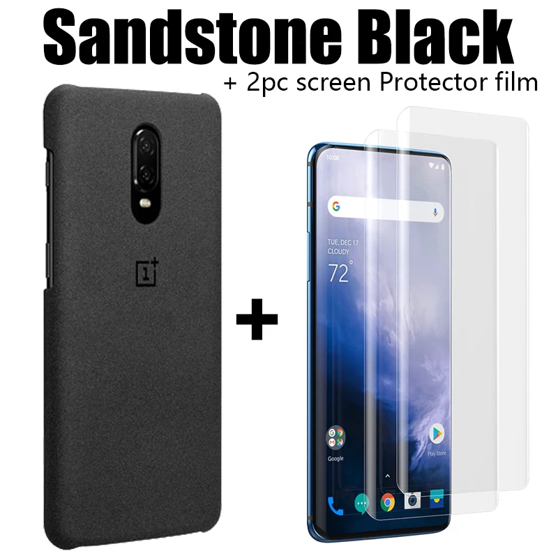 Sandstone От Oneplus 7T Pro Чехол Oneplus официальный защитный чехол нейлоновый бампер песчаник чехол one plus 7T Pro 7T 7 Pro 6T - Цвет: Sandstone