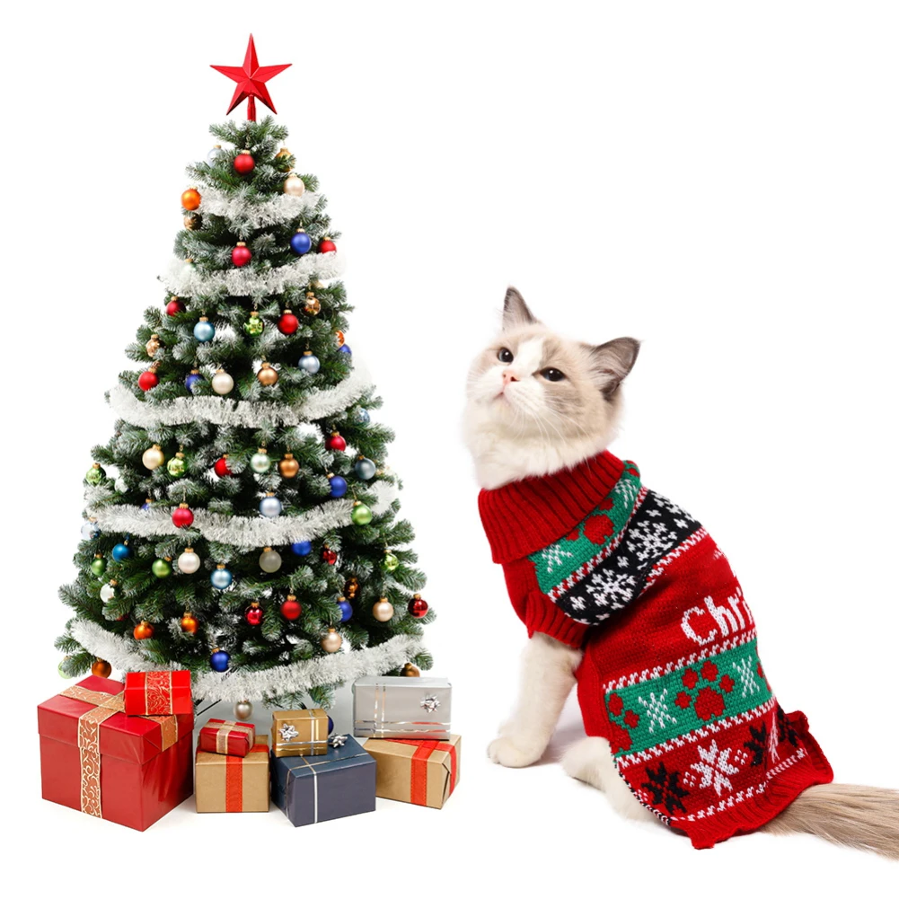 

Теплая одежда для собак, вязаный свитер для кошек, одежда для щенков, зимнее пальто