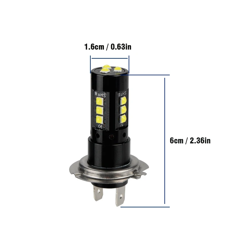 H7 OKEEN 1 шт. H4 H7 светодиодный лампы для передних фар 15SMD 3030 Противотуманные фары Дневные Фары свет супер яркий светодиодный авто лампы H11 9005 9006 H8 H9 12В противотуманная фара - Цвет: H7