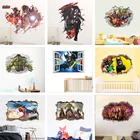 Настенные наклейки мстители с героями Marvel, Человек-паук, Железный человек, аксессуары для детской комнаты, спальни, Настенные обои, плакат, домашний декор