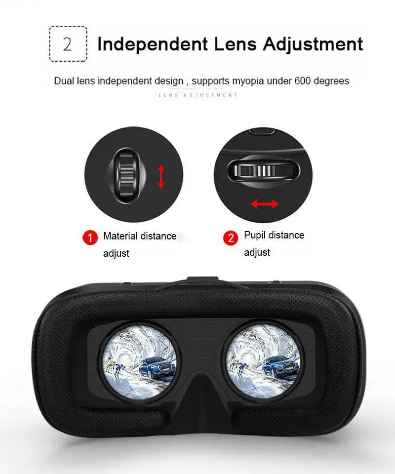 3D очки виртуальной реальности Гарнитура VR коробка стерео Google шлем для 4 7 6 дюймов