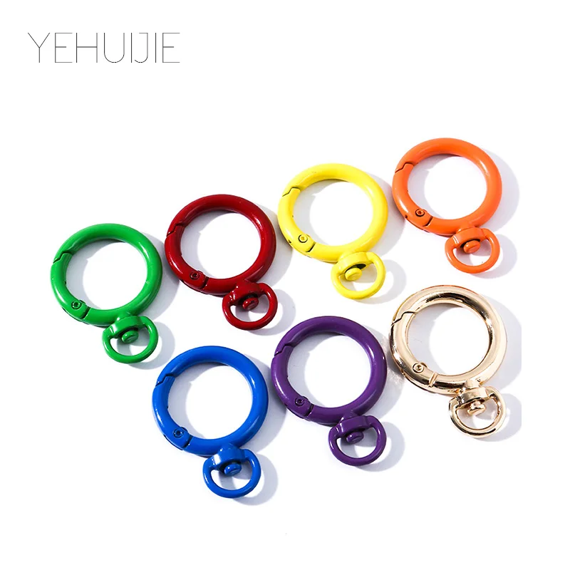 

Cute Key Ring Keychain Open Ring Metal Colorful Charm Car Personality Keychain DIY Handbag Accessories Holder For Girl Friend
