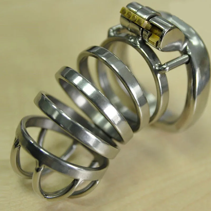 Metal Cock Rings Male Chastity Cage Penis Lock Cbt BDSM Stainless Steel Cages Devices Sex Toys For Men CB6000 | Красота и здоровье