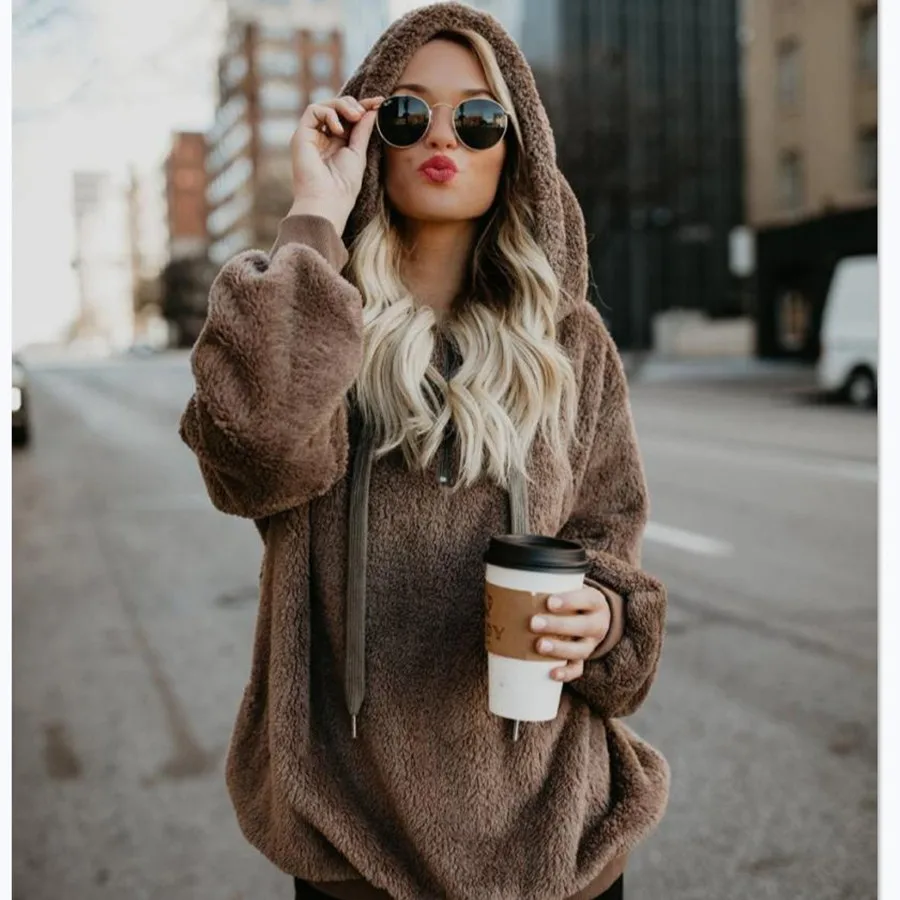 

Spring and Autumn Women's Hooded Sweatshirt Fashion Elegant Loose Warm Fashion Hoodie