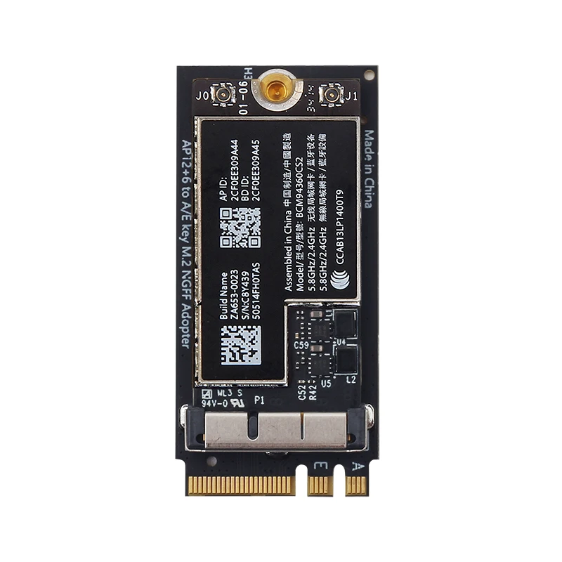 

Для беспроводной Wi-Fi карты 11 "A1465 13" A1466 BCM94360CS2 1200 Мбит/с Bluetooth 4,0 802.11ac Hackintosh macOS 2013 MD711LL/A MD760