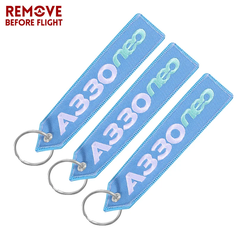 

3PCS AIRBUS A330 A380 A350 Keychain Double Side Embroidery Aviation Keyring Special Key Tags Labels for Women Men Key Chain