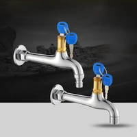 anti theft extended brass faucet with lock and key 12inch inlet washing machine faucets cold water lengthened tap for mop pool