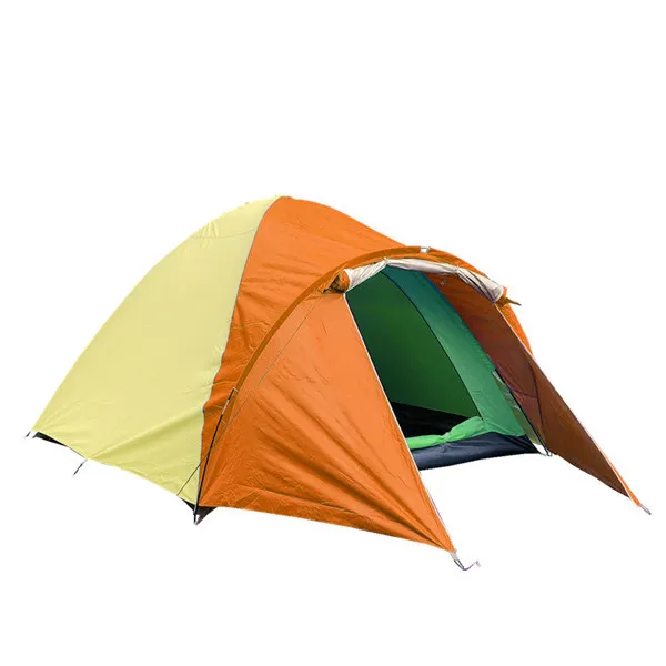 Yellow Orange Большая двухслойная палатка на 3-4 человека для кемпинга, походов, охоты, рыбалки, путешествий, пикника, туристической аварийной палатки 320x210x145 см - Цвет: Yellow Orange