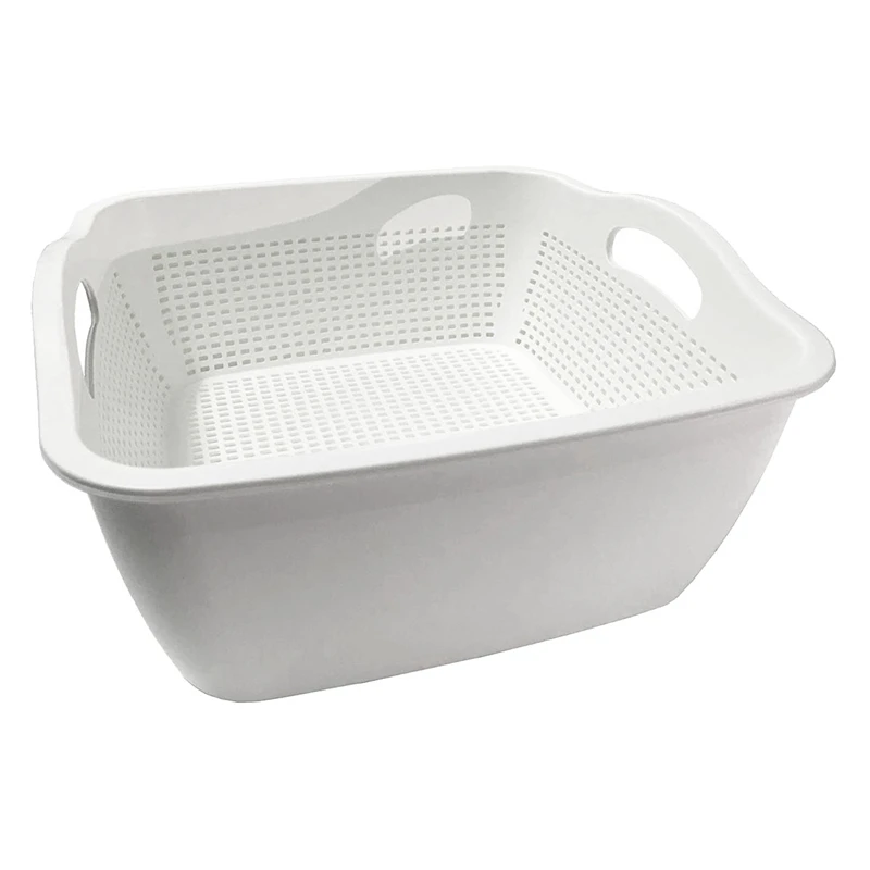 

Double-Layer Thickened Vegetable Sink Drain Basket Household Leaking Dormitory Storage and Washing Fruits