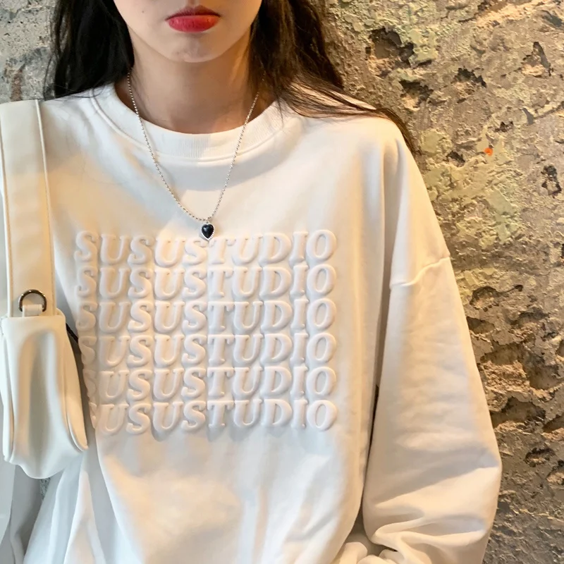 

Европейский Американский модный бренд свитер хип-хоп женский тонкий свободный стиль Bf простое американское уличное Юм