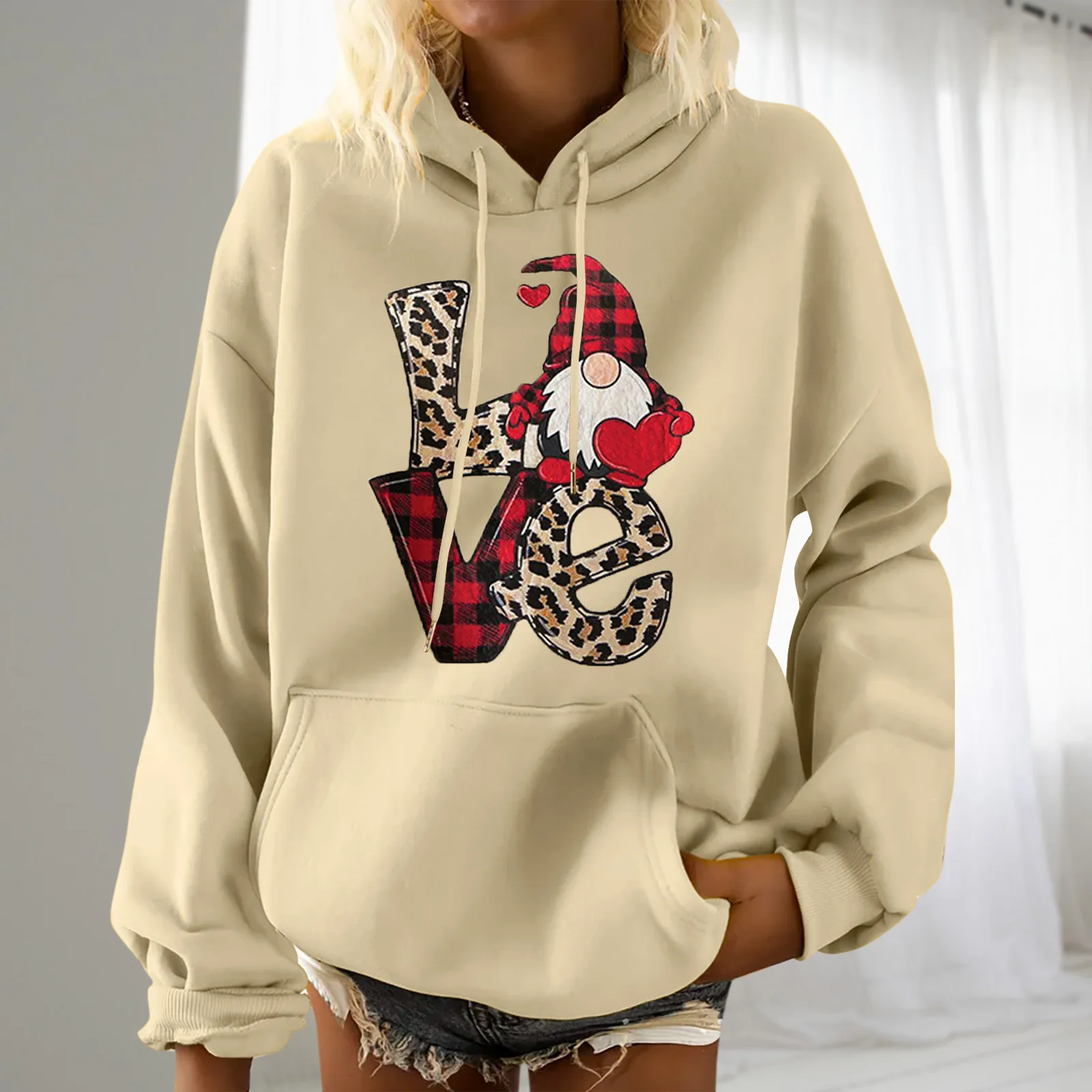 

Hoodie For Women Fashion Women's Santa Hoodies Sweatshirts S-XXL Merry Christmas Long Sleeve Polyester Autumn Clothes Pullover