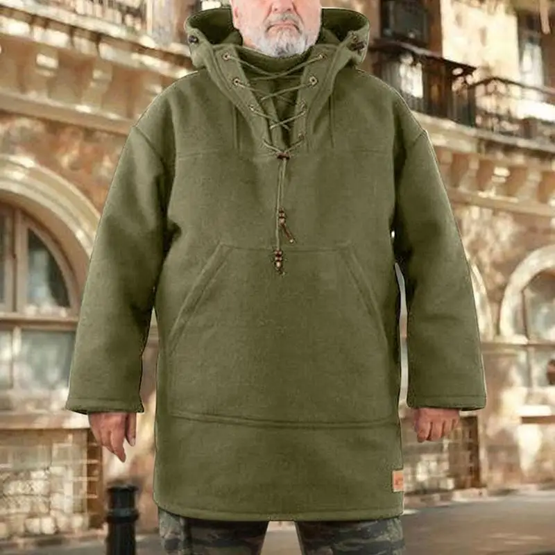 

Christmas Super Discount Men's Wool Heavy Coat Men's Fashion Tops Cloth Hooded Sweater Men A5M1