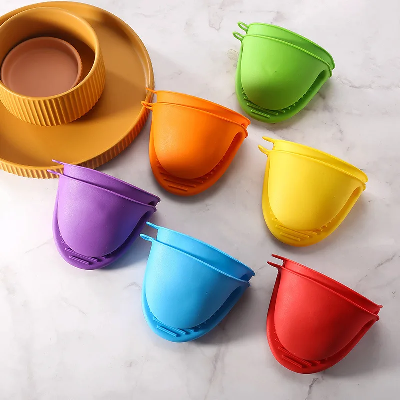 

1pc Thicken Silicone Baking Oven Mitts Microwave Oven Glove Insulation Non Stick Anti-slip Grips Bowl Pot Clips Kitchen Gadgets
