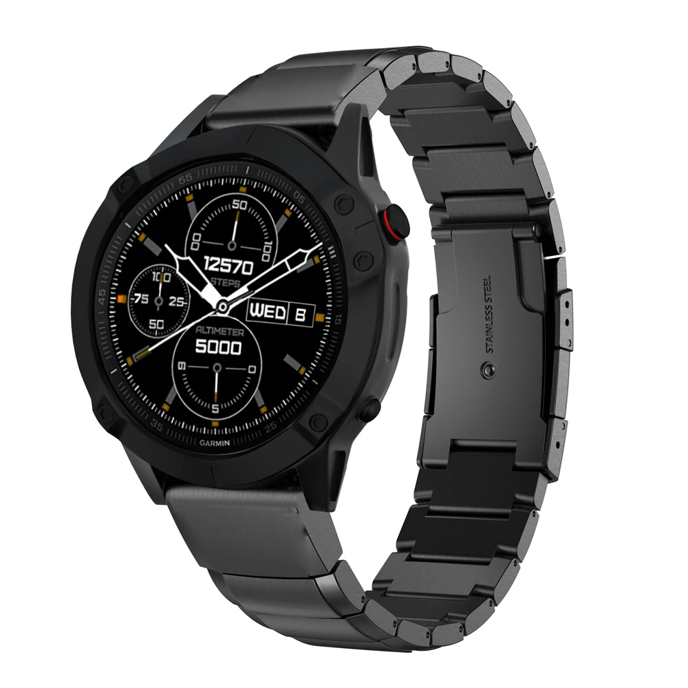 Ремешок на запястье для Garmin Fenix 6 6X 6S pro/5S 5 5X plus 3 3HR нержавеющая сталь