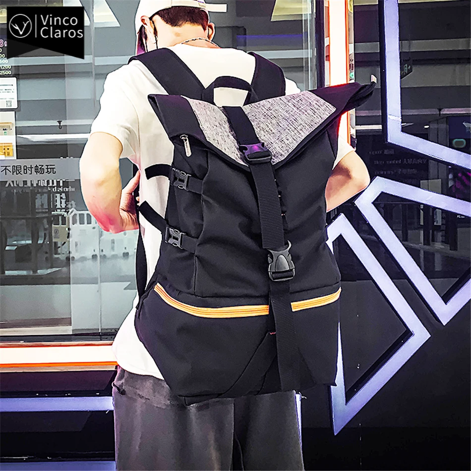 Вместительный мужской спортивный рюкзак большой дорожный в механическом стиле