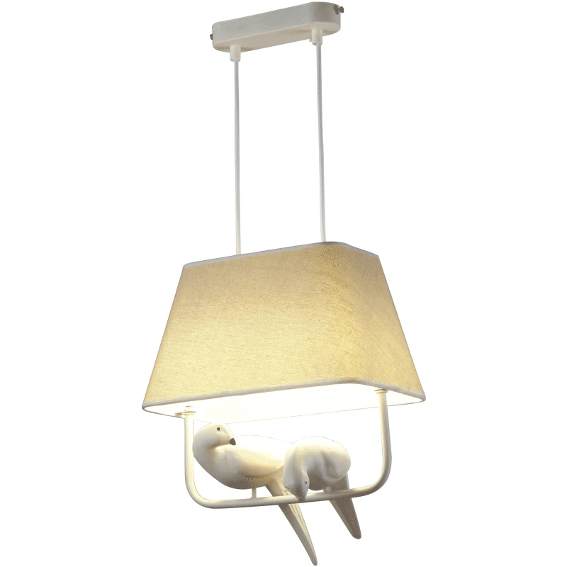 Подвесные светильники с птицами винтажный светильник из смолы тканевый абажур