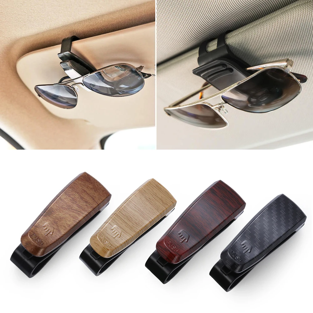 

1PC Wood Car Glasses Holder For Reading Glasses Sunglasses Eyeglass placement Auto Fastener Clip Tool 65x 25 x 35mm