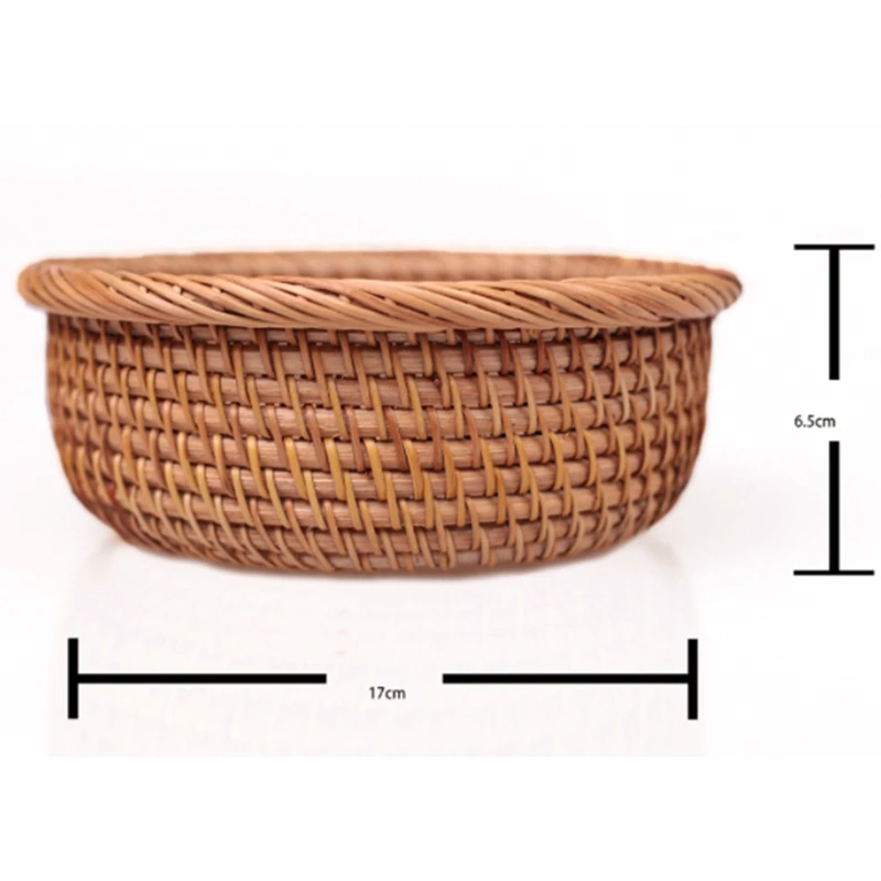 

Hadewoven Round Rattan Fruit Basket Wicker Food Tray Weaving Storage Holder Dinning Room Bowl, 3PCS