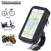 waterproof bicycle motorcycle mobile phone bag holder cycling rearview handlebar case phone support gps mount for iphone 11 13