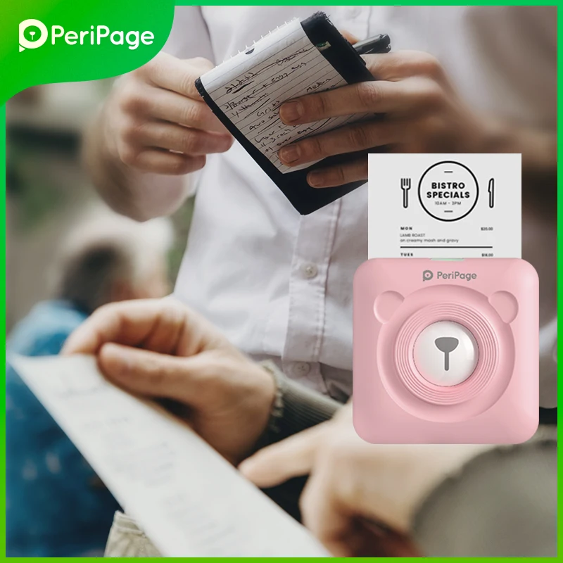 Портативный термопринтер PeriPage с Bluetooth 203 точек/дюйм розовый для Android iOS A6|Принтеры|