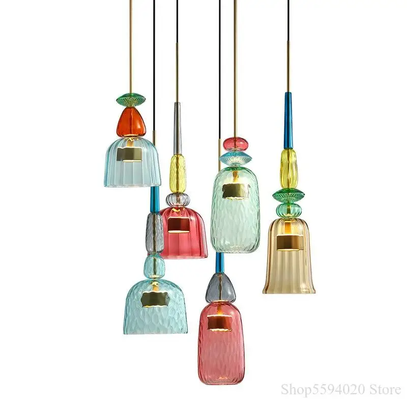 Цветная светодиодная Подвесная лампа Ins в современном стиле люстра из цветного