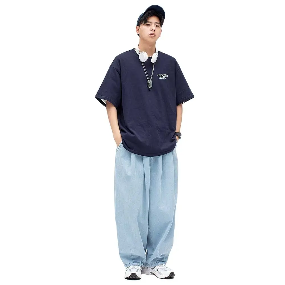 Trend bf Style Wide Leg Hiphop Harem Jeans Men and Women Casual Denim Pants Loose Baggy Trousers Streetwear Oversize Jeans