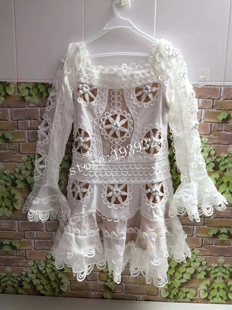 Черно-белое подиумное платье женские вечерние мини-платья с длинным рукавом