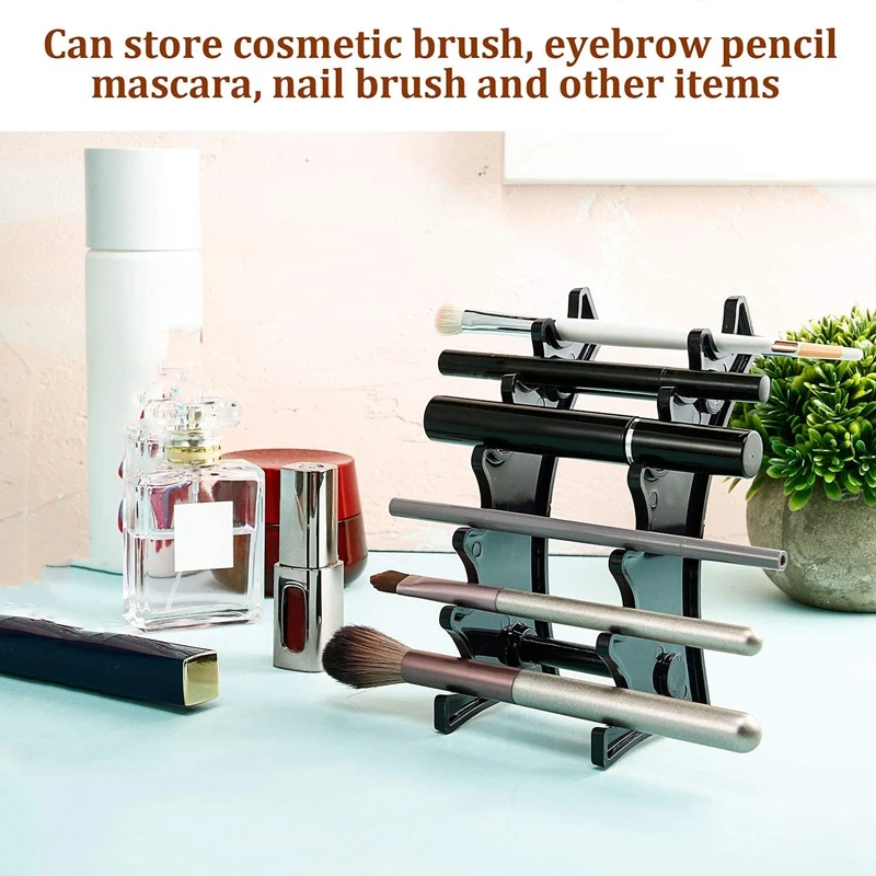 

4Pcs Plastic Pen Holder Display Stand 6-Slots Pen Display Stand Makeup Brush Rack Organizer for Home School and Office