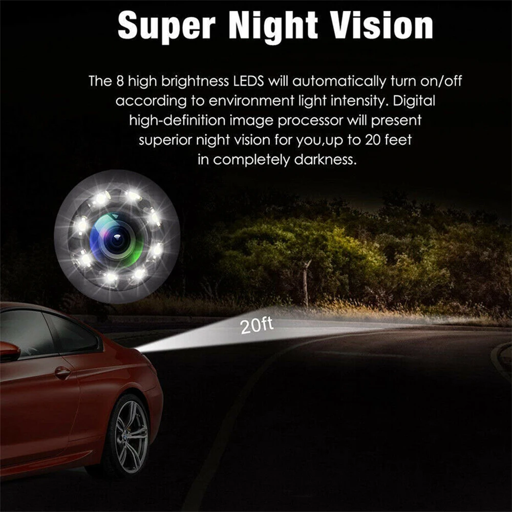 Car Rear View Camera 8LED 12LED Wide Angle Night Vision Reversing Motors Monitor CCD HD Vehicle 437 | Автомобили и мотоциклы