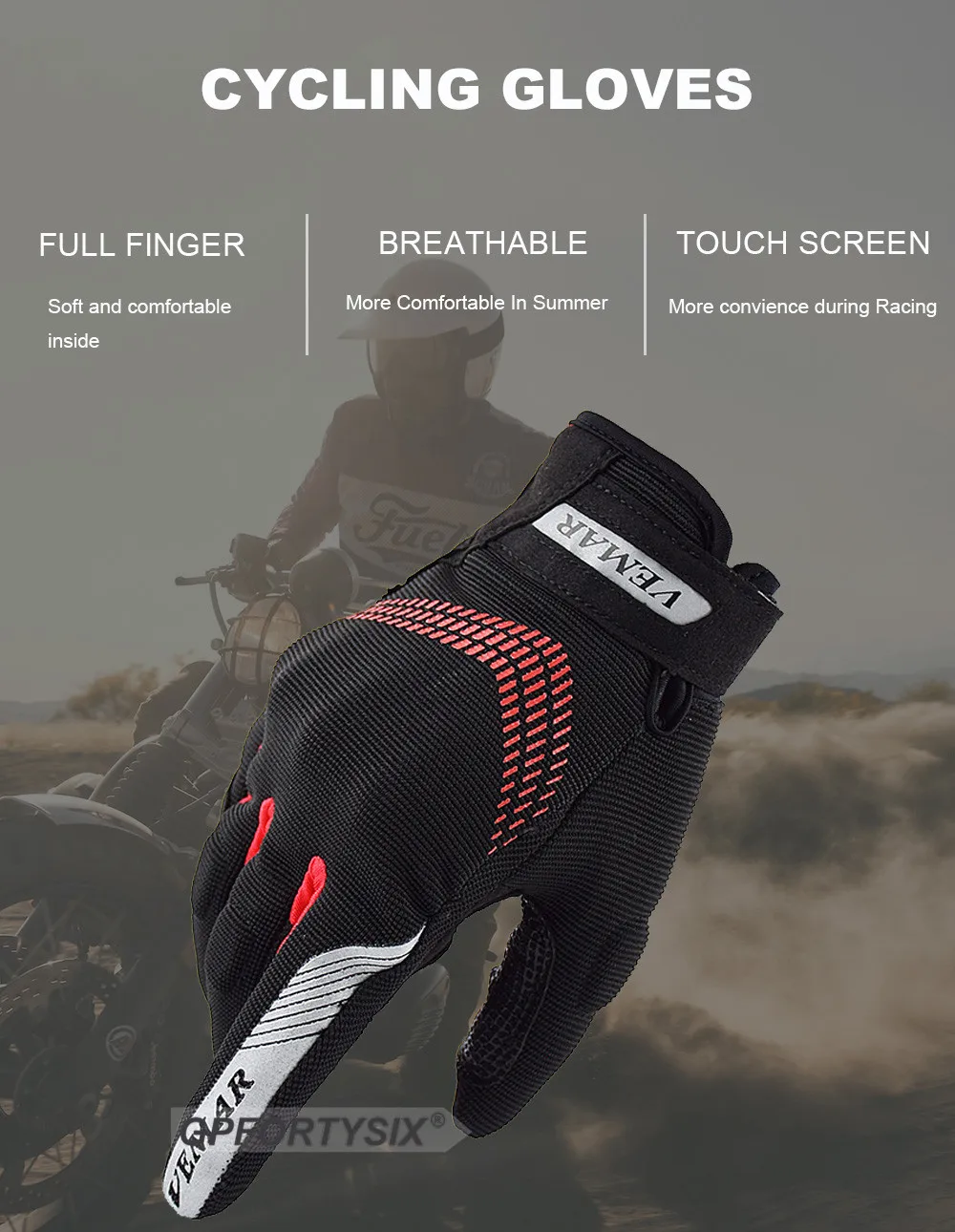 

Summer Durable Motocross Gloves Outdoor Sport Motorcycle Gloves Breathable Bicycle Gloves Anti-Fall Men Women