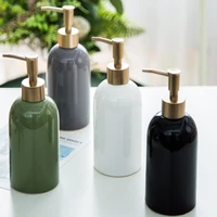 ceramic liquid soap dispenser bathroom shampoo shower gel bottle gold head bath hardware wedding gifts birthday presents