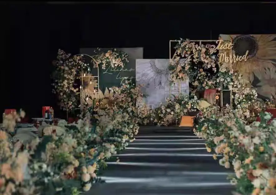 Accesorios de boda, pantallas de malla negra, decoraciones de arco de boda, fondo, decoraci&oacute;n de fiesta de cumplea&ntilde;os-5